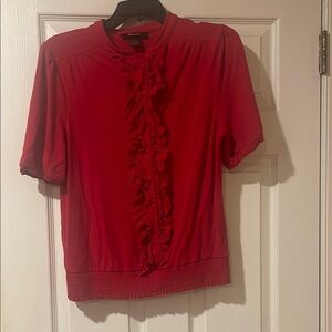 Red Ruffled Women's Top
